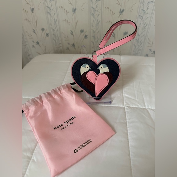 kate spade Accessories - Kate Spade Leather Heart Love Birds Bag Charm